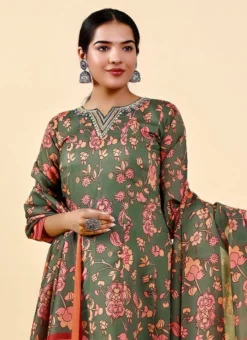 Orange Art Silk Printed Gown After Six Wear -Mahra Clothing Shop orange art silk printed gown bgwrsuf706 b