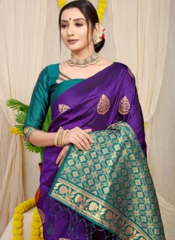 Patola Silk Blue Color Zari Weaving Work Saree Party Wear -Mahra Clothing Shop patola silk blue color zari weaving work saree sasom110947 b