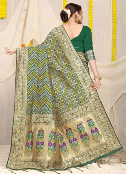 Patola Silk Paithani Silk Green Color Weaving Saree Festive Wear -Mahra Clothing Shop patola silk paithani silk green color weaving saree sasom78917 b