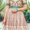 Peach Art Silk Anarkali Gown Party Wear