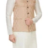 Peach Art Silk Jacquard Nehru Jacket