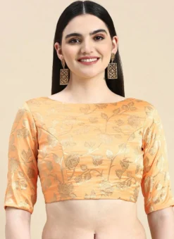 Peach Brocade Blouse Festive Wear -Mahra Clothing Shop peach brocade blouse BLBS02210831 u