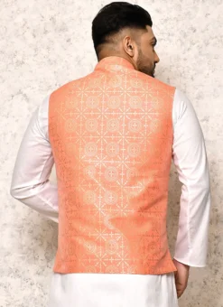 Pink Art Silk Printed Nehru Jacket -Mahra Clothing Shop pink art silk printed nehru jacket jmkkvfvls339 b