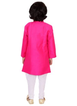 Pink Chroma Silk Kids Boys Classic Sherwani Party Wear -Mahra Clothing Shop pink chroma silk kids boys classic sherwani kdbdgctp142020 b