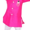 Pink Chroma Silk Kids Boys Classic Sherwani Party Wear