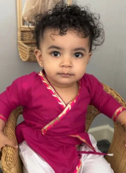 Pink Cotton Angrakha Top N Pyjama Party Wear -Mahra Clothing Shop pink cotton angrakha top n pyjama kdbjhavmb35 b