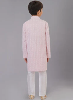 Pink Cotton Silk Embroidery Kurta Pyjama Party Wear 5 Pink Cotton Silk Embroidery Kurta Pyjama Party Wear -Mahra Clothing Shop pink cotton silk embroidery kurta pyjama kdbkvs841 b