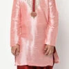 Pink Dupion Silk Embroidered Kurta Pyjama Party Wear