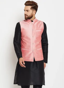 Pink Dupion Silk Nehru Jacket -Mahra Clothing Shop pink dupion silk nehru jacket jkdmk5060 b