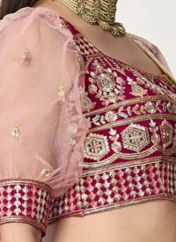 Pink Embroidered Blouse Festive Wear
