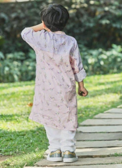 Pink N Lavender Pure Cotton Animal Printed Kurta Pyjama Party Wear 5 Pink N Lavender Pure Cotton Animal Printed Kurta Pyjama Party Wear -Mahra Clothing Shop pink n lavender pure cotton animal printed kurta pyjama kdbmfd003 b