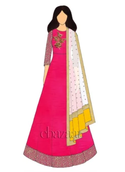 Pink N Yellow Embroidered Anarkali Suit Wedding Wear -Mahra Clothing Shop pink n yellow embroidered anarkali suit slbs1806798 u