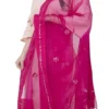 Pink Organza Cotton Gota Patti Work Dupatta Festive Wear