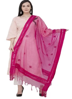 Pink Organza Cotton Gota Patti Work Dupatta Festive Wear -Mahra Clothing Shop pink organza cotton gota patti work dupatta dpdmfmfd022 u