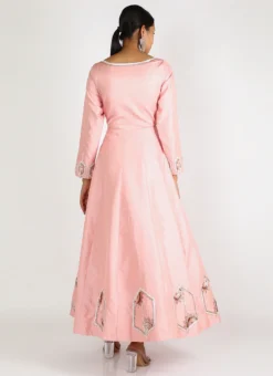 Pink Silk Embroidered Anarkali Suit Party Wear -Mahra Clothing Shop pink silk embroidered anarkali suit sldvc139 b