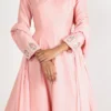 Pink Silk Embroidered Anarkali Suit Party Wear