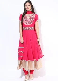 Pink Stones Worked Georgette Anarkali Suit -Mahra Clothing Shop pink stones worked georgette anarkali suit slnrrsm289 u