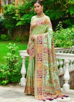 Pista Art Banarasi Silk Zari Saree Festive Wear -Mahra Clothing Shop pista art banarasi silk zari saree sasvw514 u