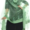Pista Green Organza Cotton Chikankari Embroidery Work Dupatta Work Wear