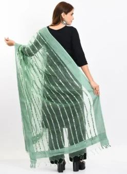 Pista Green Organza Cotton Mirror Embroidery Dupatta Work Wear -Mahra Clothing Shop pista green organza cotton mirror embroidery dupatta dpdmimfd135 b