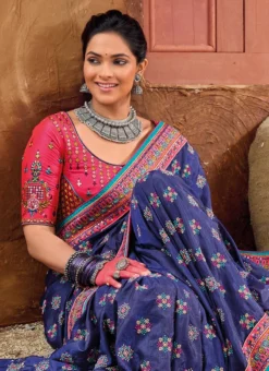 Purple Art Silk Embroidered Saree Party Wear -Mahra Clothing Shop purple art silk embroidered sari saska37406902 b