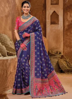 Purple Art Silk Embroidered Saree Party Wear -Mahra Clothing Shop purple art silk embroidered sari saska37406902 u