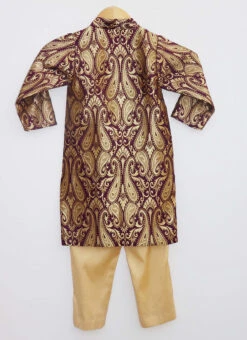 Purple Brocade Ajkan Sherwani Party Wear 5 Purple Brocade Ajkan Sherwani Party Wear -Mahra Clothing Shop purple brocade ajkan sherwani kdbdsof1053 b