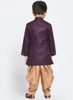 Dark Purple Dupion Silk Indowestern Sherwani Wedding Wear -Mahra Clothing Shop purple dupion silk indowestern sherwani kdbdmf488dp b