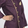 Dark Purple Dupion Silk Indowestern Sherwani Wedding Wear