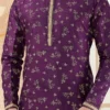 Purple Silk Digital Printed Kurta Pyjama Party Wear