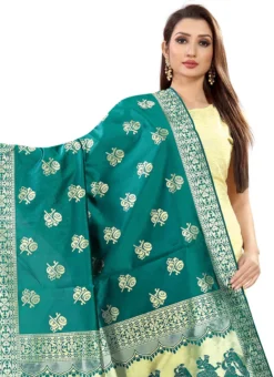 Rama Green Art Silk Benarasi Dupatta Party Wear -Mahra Clothing Shop rama green art silk benarasi dupatta dusli106ram b