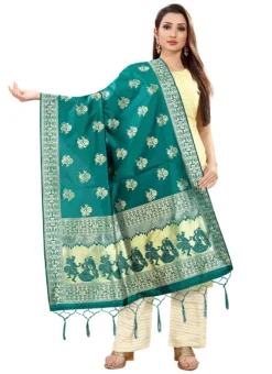Rama Green Art Silk Benarasi Dupatta Party Wear -Mahra Clothing Shop rama green art silk benarasi dupatta dusli106ram u