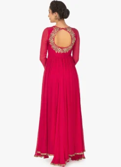 Rani Pink Georgette Embroidered Anarkali Suit Party Wear -Mahra Clothing Shop rani pink georgette embroidered anarkali suit sldvc105 b