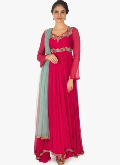 Rani Pink Georgette Embroidered Anarkali Suit Party Wear -Mahra Clothing Shop rani pink georgette embroidered anarkali suit sldvc105 u