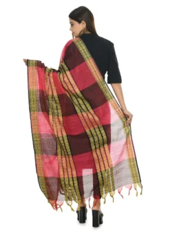Rani Pink Handloom Cotton Weaving Work Dupatta Work Wear -Mahra Clothing Shop rani pink handloom cotton weaving work dupatta dpdmimfd069 b