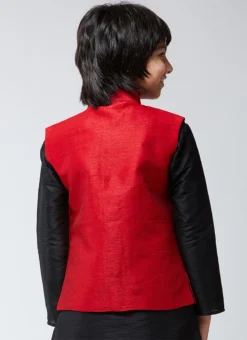 Red Art Silk Jacket -Mahra Clothing Shop red art silk jacket kdnjdmf482 b