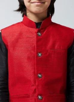 Red Art Silk Jacket