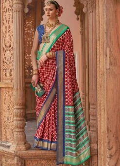 Red Art Silk Patola Sari Festive Wear 6 Red Art Silk Patola Sari Festive Wear -Mahra Clothing Shop red art silk patola sari sasli2113861 u