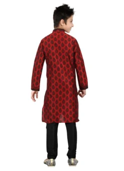 Red Art Silk Teens Kurta Pyjama 7 Red Art Silk Teens Kurta Pyjama -Mahra Clothing Shop red art silk teens kurta pyjama kdmrg219t b