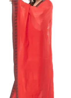 Red Blended Cotton Dupatta After Six Wear