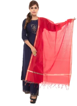 Red Chanderi Cotton Dupatta Festive Wear -Mahra Clothing Shop red chanderi cotton dupatta dpdmfmfd030 u