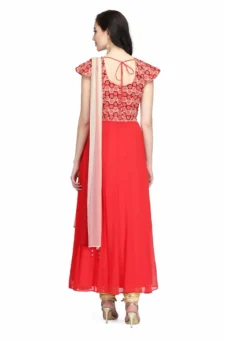 Red Chiffon Anarkali Suit Party Wear -Mahra Clothing Shop red chiffon anarkali suit slkifh9966000563 b