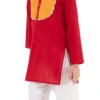 Red Cotton Kids Boys Kurta Pyjama Party Wear