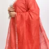 Red Linen Cotton Dupatta Work Wear