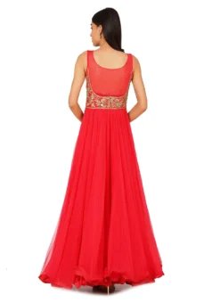 Red Net Embroidered Anarkali Suit Party Wear -Mahra Clothing Shop red net embroidered anarkali suit sldvc125 b