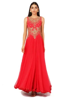 Red Net Embroidered Anarkali Suit Party Wear -Mahra Clothing Shop red net embroidered anarkali suit sldvc125 u