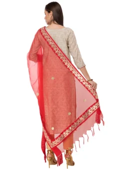 Red Organza Cotton Gota Patti Work Dupatta Festive Wear -Mahra Clothing Shop red organza cotton gota patti work dupatta dpdmfmfd002 b