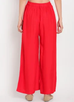 Red Rayon Palazzo Pant Work Wear -Mahra Clothing Shop red rayon palazzo suit wbdmf644 b