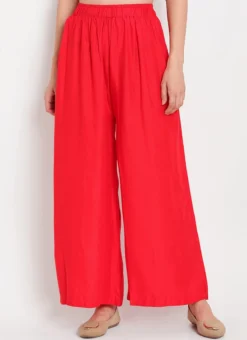 Red Rayon Palazzo Pant Work Wear -Mahra Clothing Shop red rayon palazzo suit wbdmf644 u