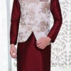 Rose Gold Brocade Nehru Jacket